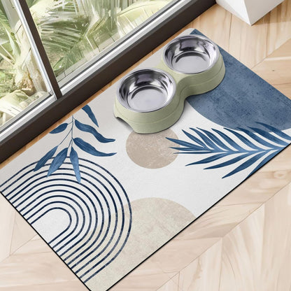 Dog Food Mats for Floors, Absorbent Dog Bowl Mat for Food and Water Dispenser Mat, Quick Dry Cat