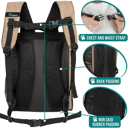 PetAmi Dog Backpack Carrier for Small Large Cat, Pet, Puppy, Ventilated Pet Hiking Backpack Travel