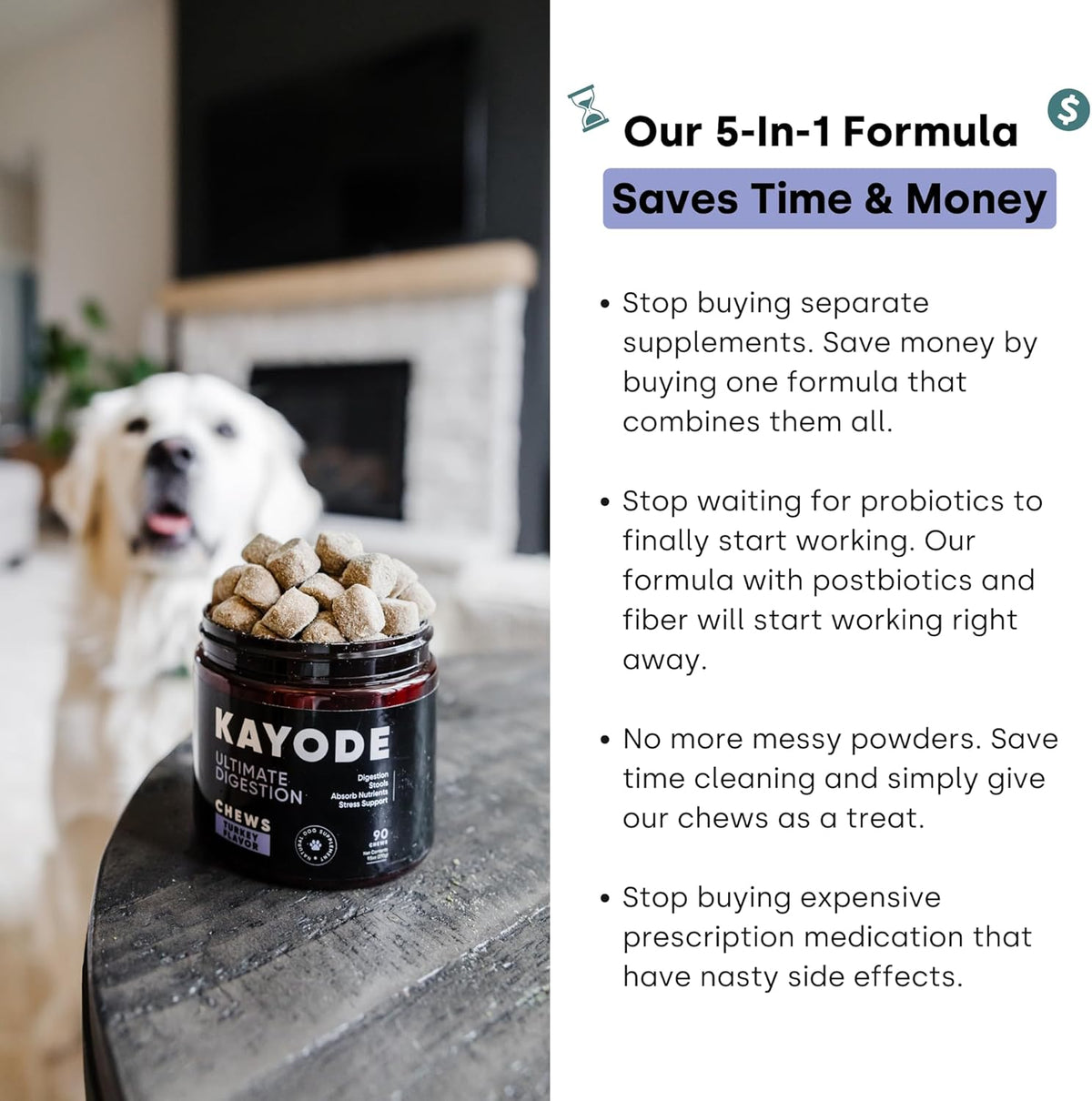 Kayode Ultimate Digestion. Fast Facting Anti Diarrhea for Dogs. Dog Fart Remedy & Dog Gas Relief.