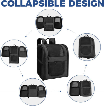 Apollo Walker Dog & Cat Carrier Backpack for 4-15lb Pets - Ventilated Safe Design with Padded Back