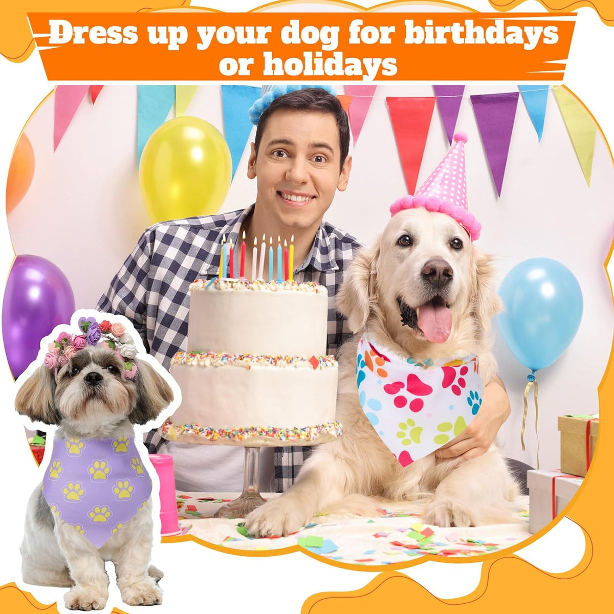 Sanwuta 120 Pcs Fall Dog Bandanas Bulk, Thanksgiving Scarves for Small Medium Large Dogs Cats