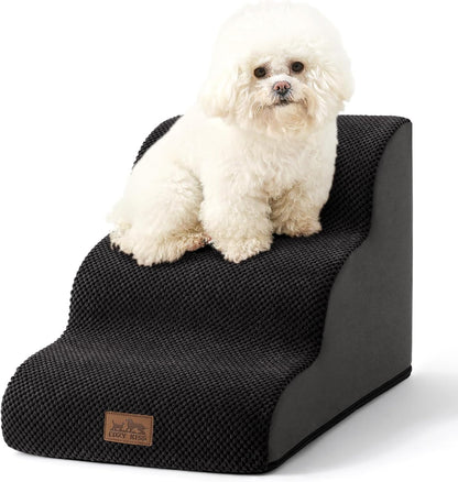 Dog Stairs for Small Dogs 15.7" H, Curved Dog Step for Puppy, Older Cat, Medium Pet Ramp for Sofa