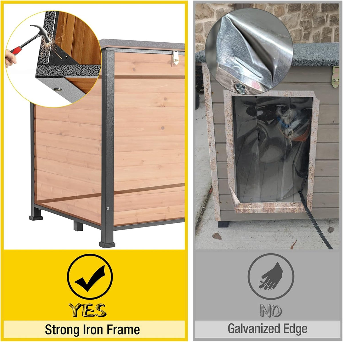 Aivituvin Extra Large Dog House Outdoor Heated Dog Kennel with Insulation Liner for Winter Strong