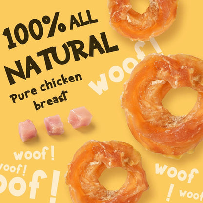 ASMPET Dog Treats Chews, Chicken Rings, Soft Chewy Snacks for Training Rewards 10.6 oz