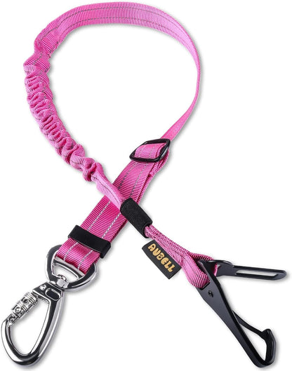 AUBELL Dog Seat Belt for Car,Updated 3-in-1 Adjustable Reflective Bungee Heavy Duty Dog Car Harness