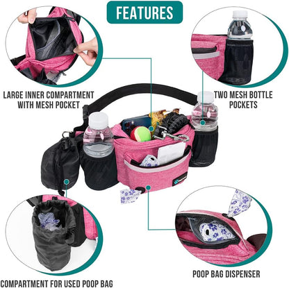 PetAmi Dog Fanny Pack, Treat Pouch for Dog Walking, Training, Built in Poop Bag Dispenser, Water