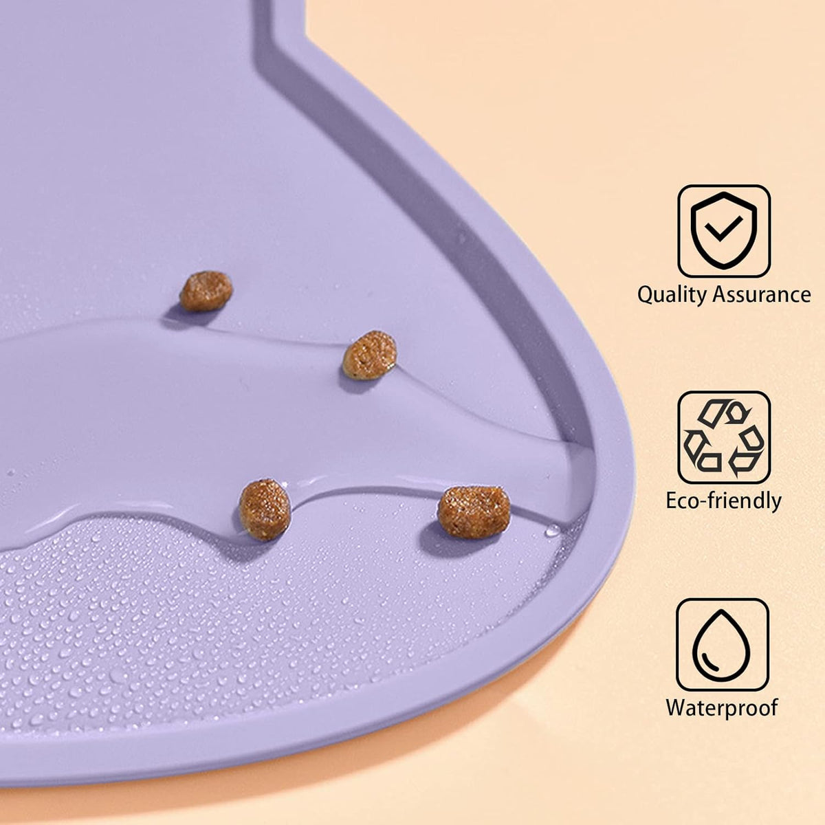 Cat Food Mat, Silicone Pet Feeding Mat for Floor Non-Slip Waterproof Dog Water Bowl Tray Cushion