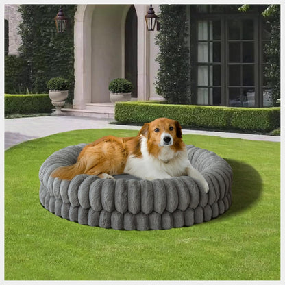 BALANCE Luxury Donut Dog Bed, 36 Inches Round Dog Beds Large Sized Dogs Washable, Orthopedic