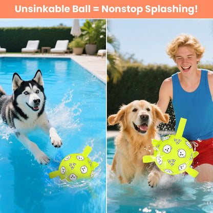 Dog Toys, Durable Dog Soccer Ball with Straps, Interactive Dog Toys, Water Fetch Ball for Tug of