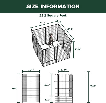 FXW Rollick Unleashed Dog Playpen for Indoor, Yard, RV Camping, 50 inch 8 Panels for Large Dogs