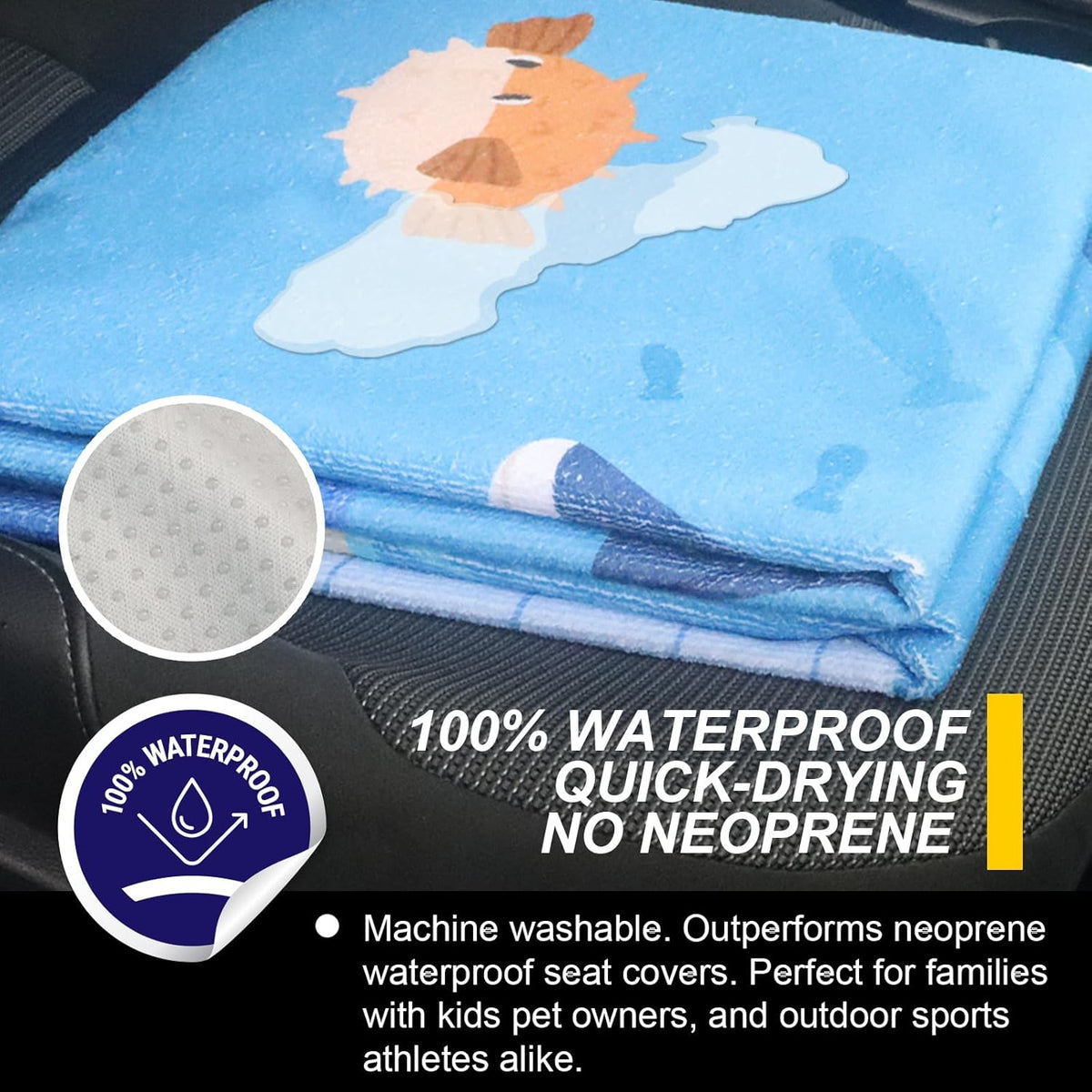 Back Seat Cover for Car Trucks Van SUV,Waterproof Rear Bench Towel Seat Covers for Dogs and