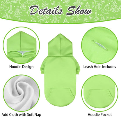 KOOLTAIL Basic Dog Hoodie - Soft & Warm Dog Hoodie Sweater with Leash Hole and Pocket, Dog Winter