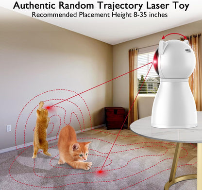 Cat Toys [2025 Newly Upgraded] Real Random Trajectory Rechargeable Motion Activated Cat Laser Toy