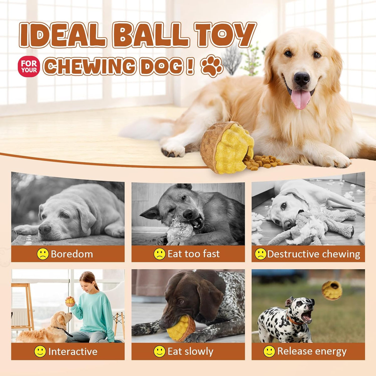 Dog Frozen Treats Toy, Cognitive Dogs Brain Stimulation Toys for Aggressive Chewers, Interactive