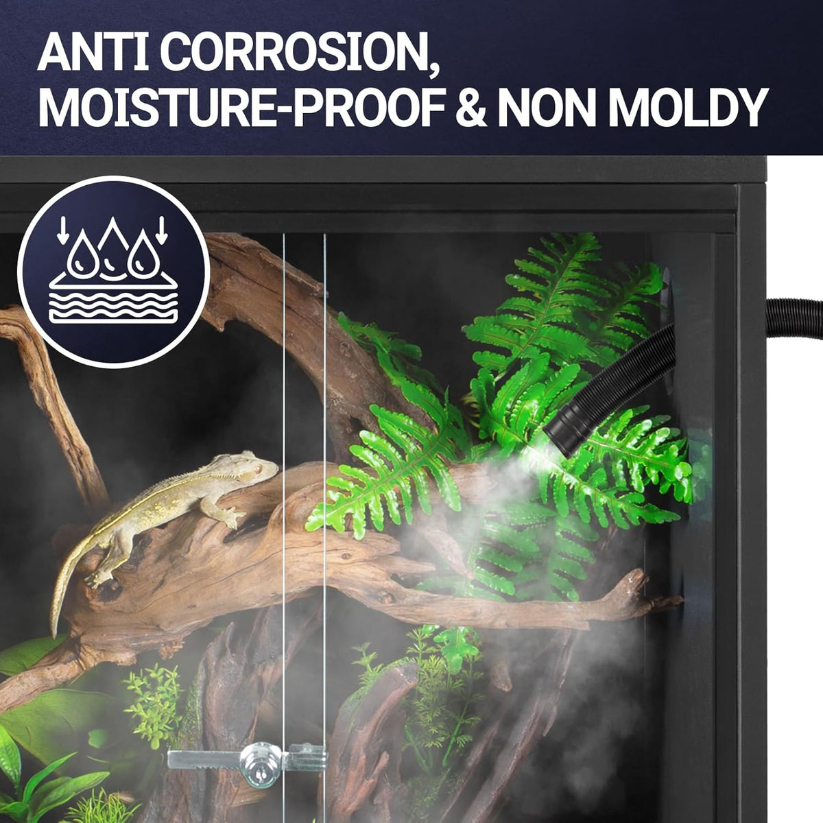 REPTI ZOO 20 Gallon PVC Reptile Tank, 30x12x12 inch Reptile Terrarium for Crested Gecko Frog Lizard
