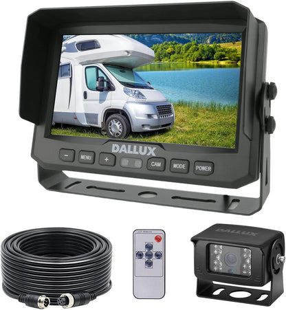 DALLUX Heavy Duty Vehicle Truck Bus Backup Camera System,Waterproof Night Vision Rear View Camera