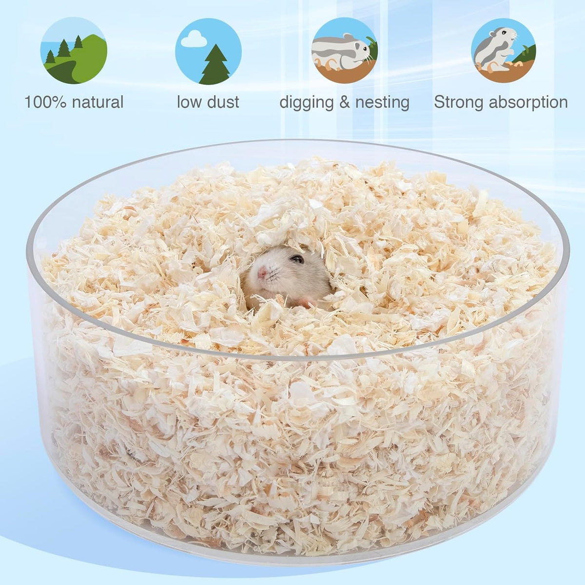 Niteangel Aspen Shaving Hamster Beddings for Syrian Dwarf Hamster Gerbil Mice Degu Rat Rabbit Bunny