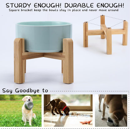 Petygooing Elevated/Raised Ceramic Dog Bowl for Small Breeds, Dog Food Water Dish with Stand,Pet