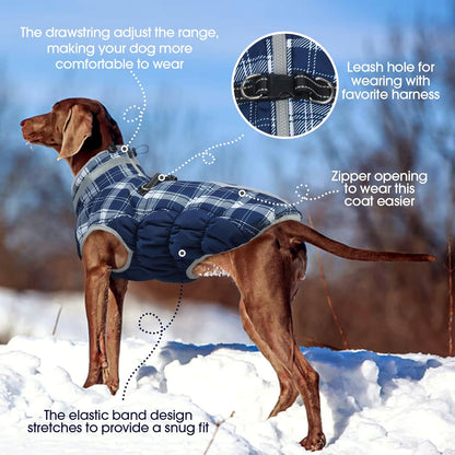 FUAMEY Dog Coat for Medium Dogs,Waterproof Dog Winter Jacket with Harness Built in Puppy Cold