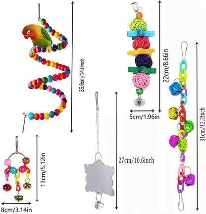Bird Parakeet Cockatiel Toys, ESRISE Parrots Cage Hammock Swing Climbing Ladders Wooden Perch