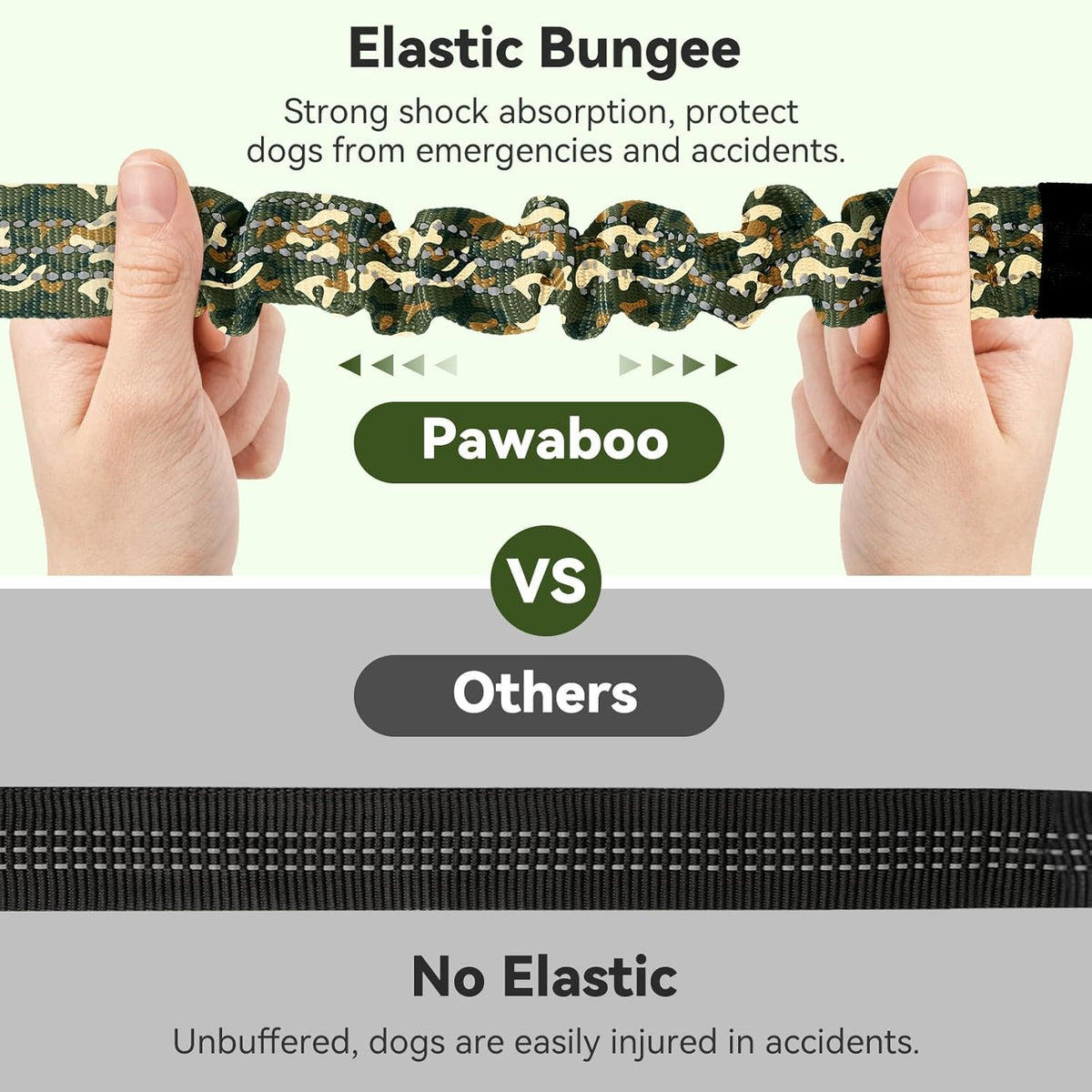 Pawaboo 2Pack Dog Seatbelt for Car, Dog Car Seat Belt Bungee, Dogs Tether with Buckle & Hook Latch