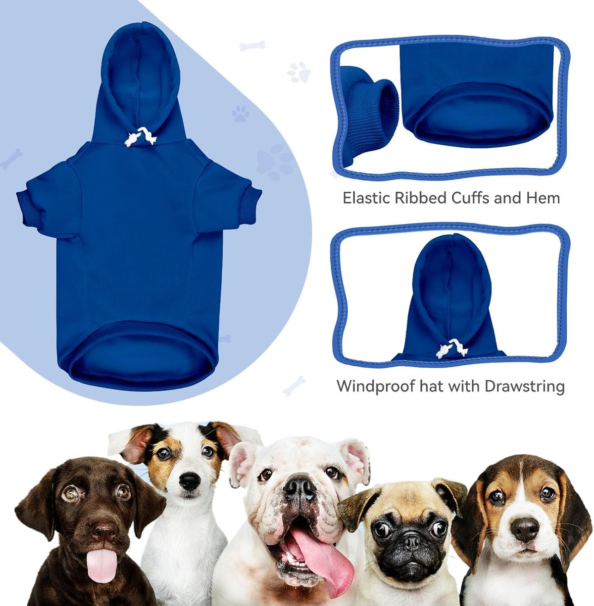 Dog Sweaters for Large Dogs Pet Sweater Solid Soft Brushed Fleece Dog Hoodie Clothes Pet Hoodie