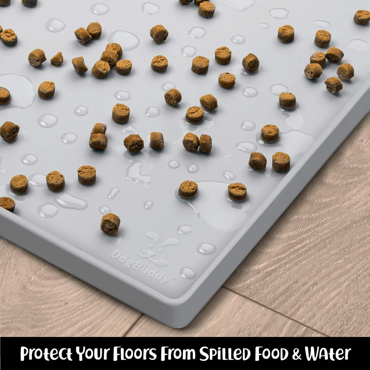 DogBuddy Dog Food Mat – Waterproof Dog Bowl Mat for Food and Water, Silicone Pet Feeding Mats for