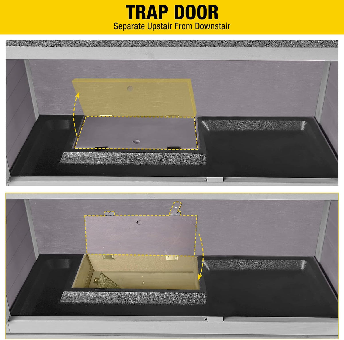Aivituvin 36" Rabbit Hutch Bunny Cage Indoor Outdoor Guinea Pig Cage 2 Story Wth 2 Tray, Trap Door