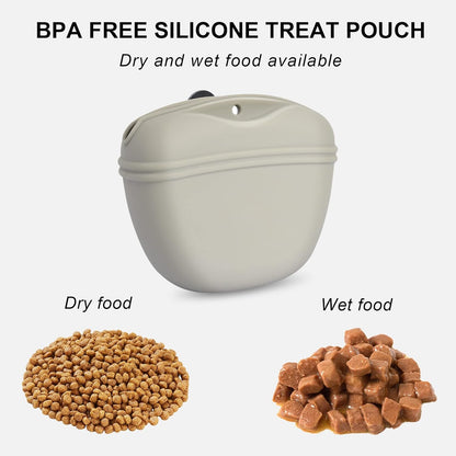 Left&Right Dog Clicker Training Kit,Silicone Dog Training Treat Pouch and Dog Clickers,Dog Treat
