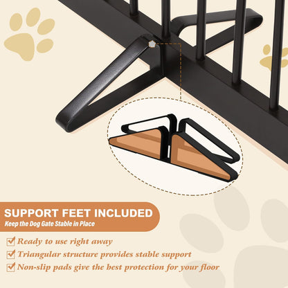 Freestanding Pet Gate for Dogs, Foldable Wooden Dog Gate for House, Indoor Dog Gate for Doorways