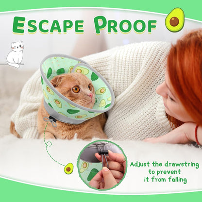Cat Cone Collar Soft to Stop Licking, Adjustable, Foldable Lightweight Kitten Cones After Surgery