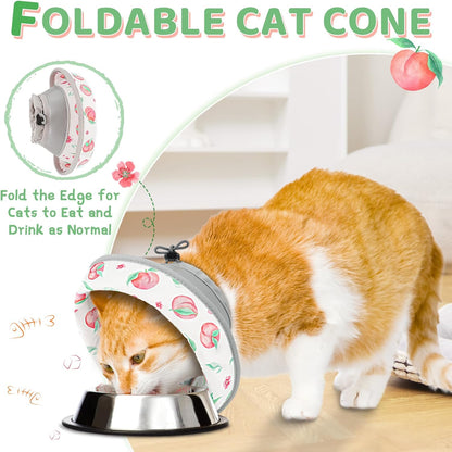 Cat Cone Collar Soft to Stop Licking, Adjustable, Foldable Lightweight Kitten Cones After Surgery