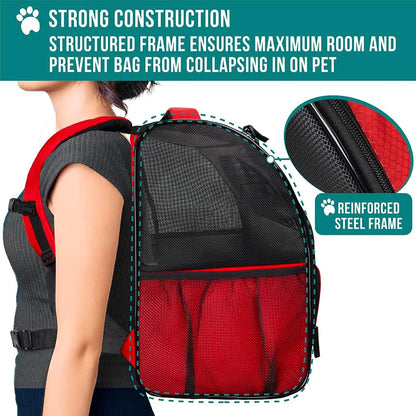 PetAmi Dog Backpack Carrier for Small Large Cat, Pet, Puppy, Ventilated Pet Hiking Backpack Travel