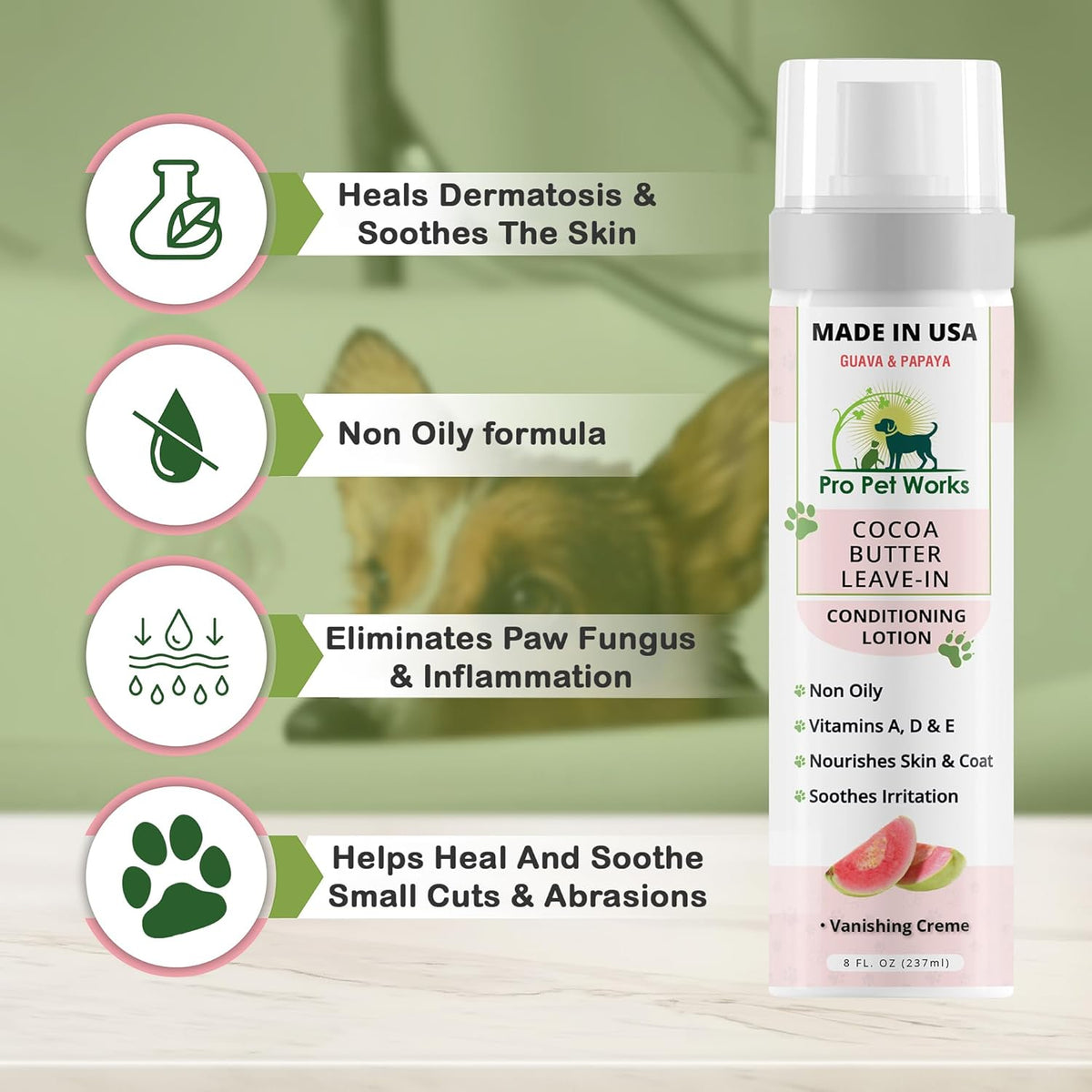 Pro Pet Works 5 in 1 Cocoa Butter Leave-in Conditioner Lotion for Dogs & Cats-Hot Spot Cream/Balm