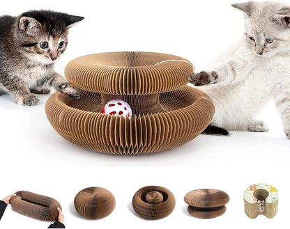 Kitty Curlz Cat Scratching Board, Magic Organ Cat Toy, Made of Recyclable Corrugated Cardboard