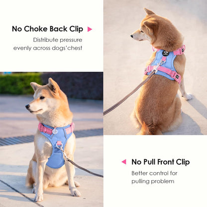 PHOEPET No Pull Dog Harness, Unique Colors Reflective Adjustable Dog Vest, with Soft Training