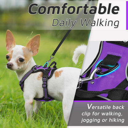 Eagloo Small Dog Harness No Pull, Service Vest with Reflective Strips and Control Handle
