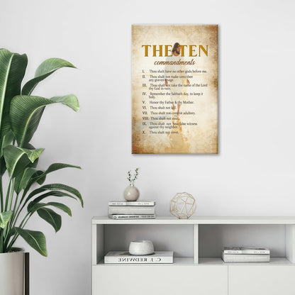 The Ten Commandments Christian Pictures Wall Art, Bible Verse Jesus Bathroom Wall Decor Religion