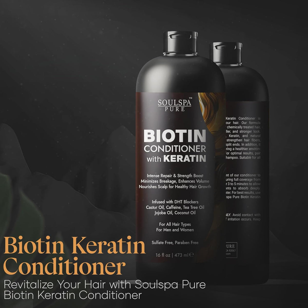 Biotin Conditioner with Keratin - Intense Repair & Strength Boost Formula - Nourishes Scalp for