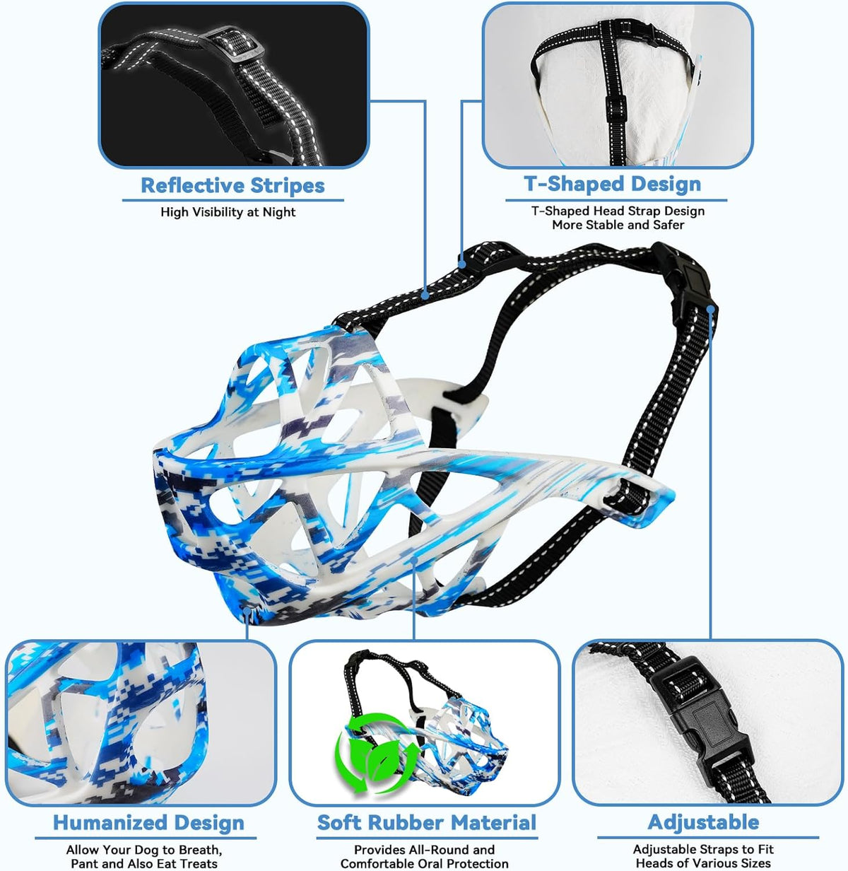 Dog Muzzle for Large Dogs, Medium and X-Large Aggressive Dog, Breathable Basket Muzzles, Suitable