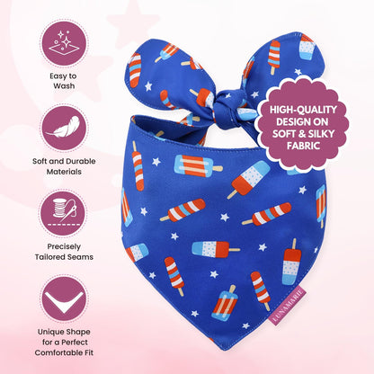 LunaMarie - Luxury Pet Birthday Bandanas -Premium & Silky Poly Fabric | 100% Handmade | Custom