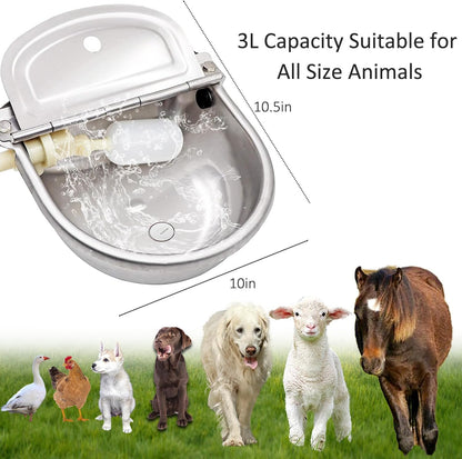 Automatic Water Dispenser for Dog Water Bowl Dispenser Large Size Stainless-Steel Waterer Feeder