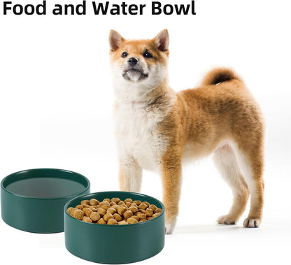 Ceramic 6.1inch Non-Slip Dog Food and Water Bowl for Small & Medium Breed Dogs,Pet Bowl for