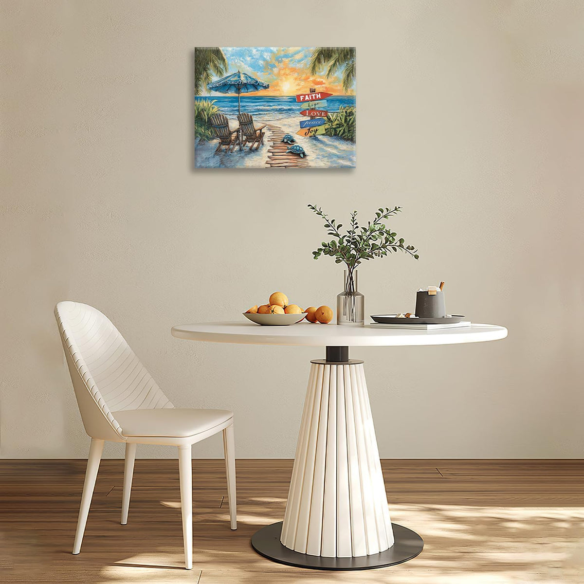 Beach Ocean Bathroom Pictures Wall Art, Seaside Coastal Bathroom Wall Decor, Sunrise Framed