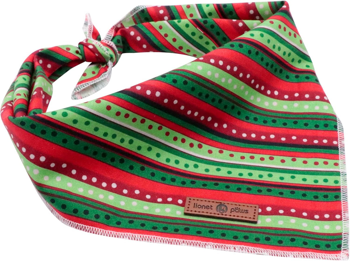 lionet paws Christmas Dog Bandana,Fabric Dogs Kerchief for Small Medium Large Dogs,Dog Cotton
