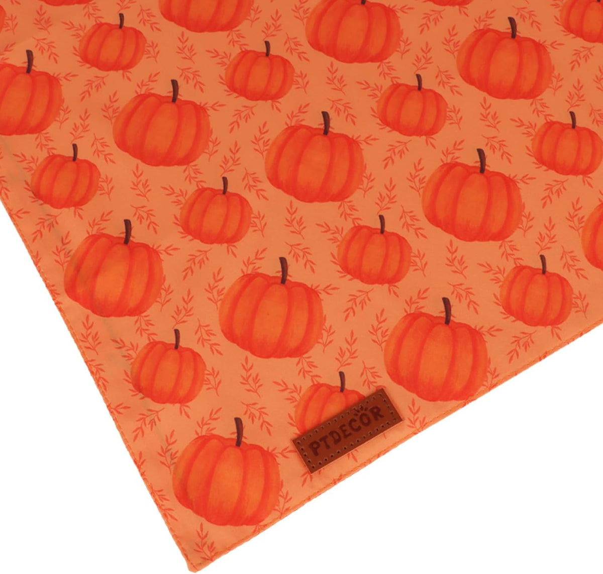 PTDECOR Thanksgiving Fall Dog Bandanas, Orange White Reversible Holiday Pet Scarf, Happy