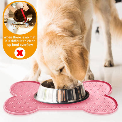 Dog Food Mat Anti-Slip Silicone Dog Bowl Mat Thicker Pet Placemat Waterproof Cat Feeder Pad with