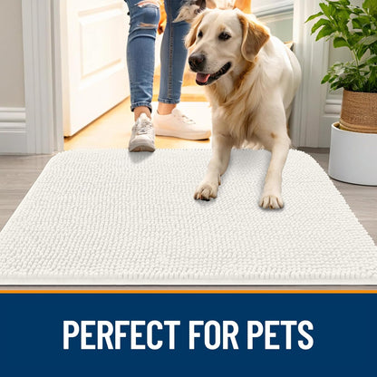 OLANLY Dog Door Mat for Muddy Paws 47x24, Absorbs Moisture and Dirt, Absorbent Non-Slip Washable
