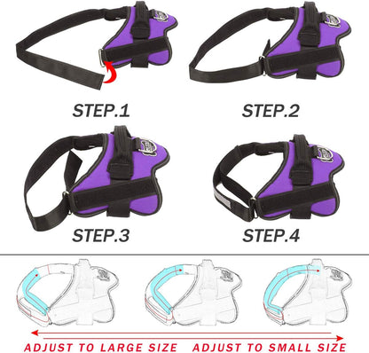 Bolux Dog Harness, No-Pull Reflective Dog Vest, Breathable Adjustable Pet Harness with Handle for