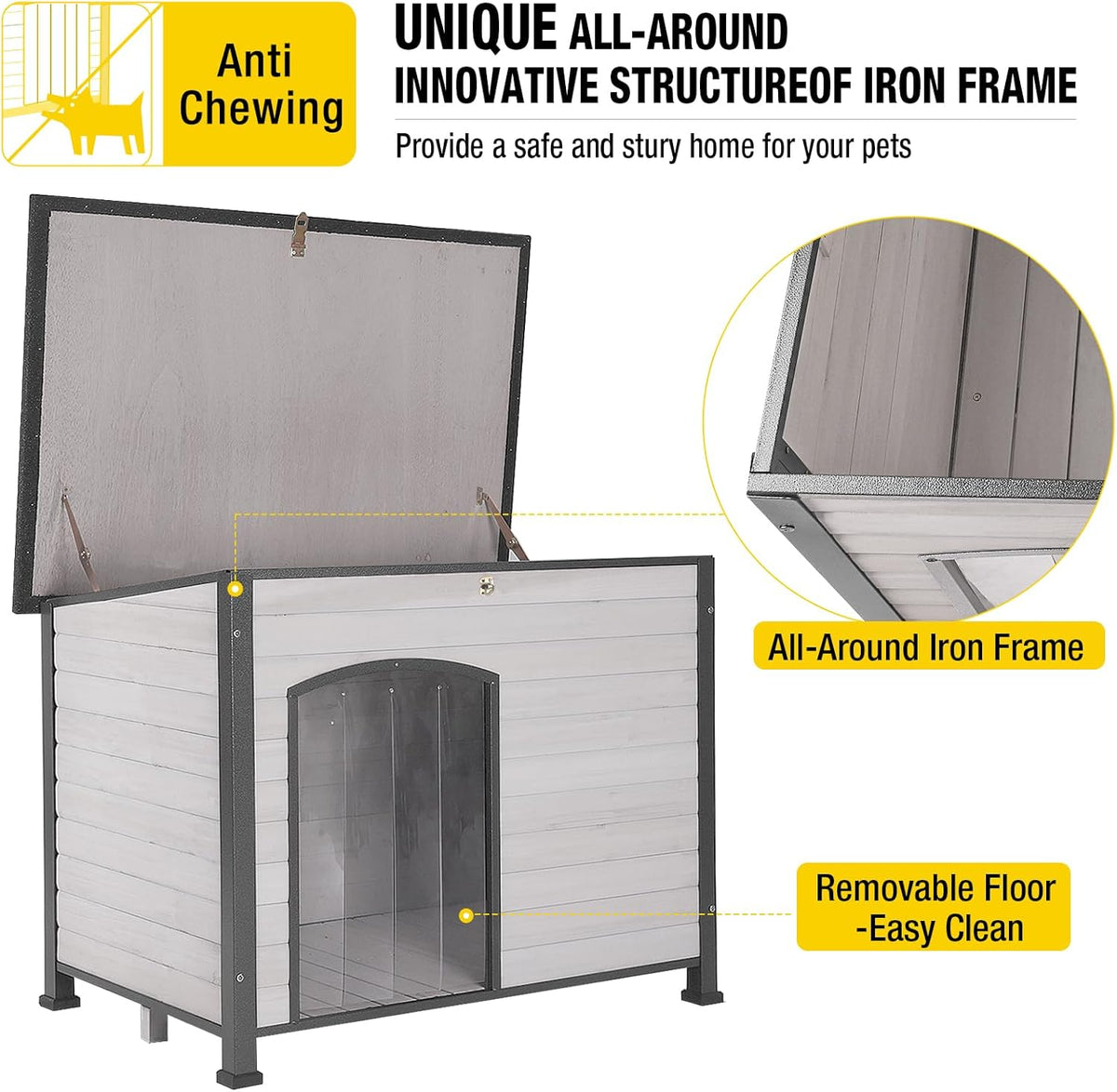 Aivituvin Large Dog House Outdoor Indoor Weatherproof Dog House for Small & Medium & Large Dogs